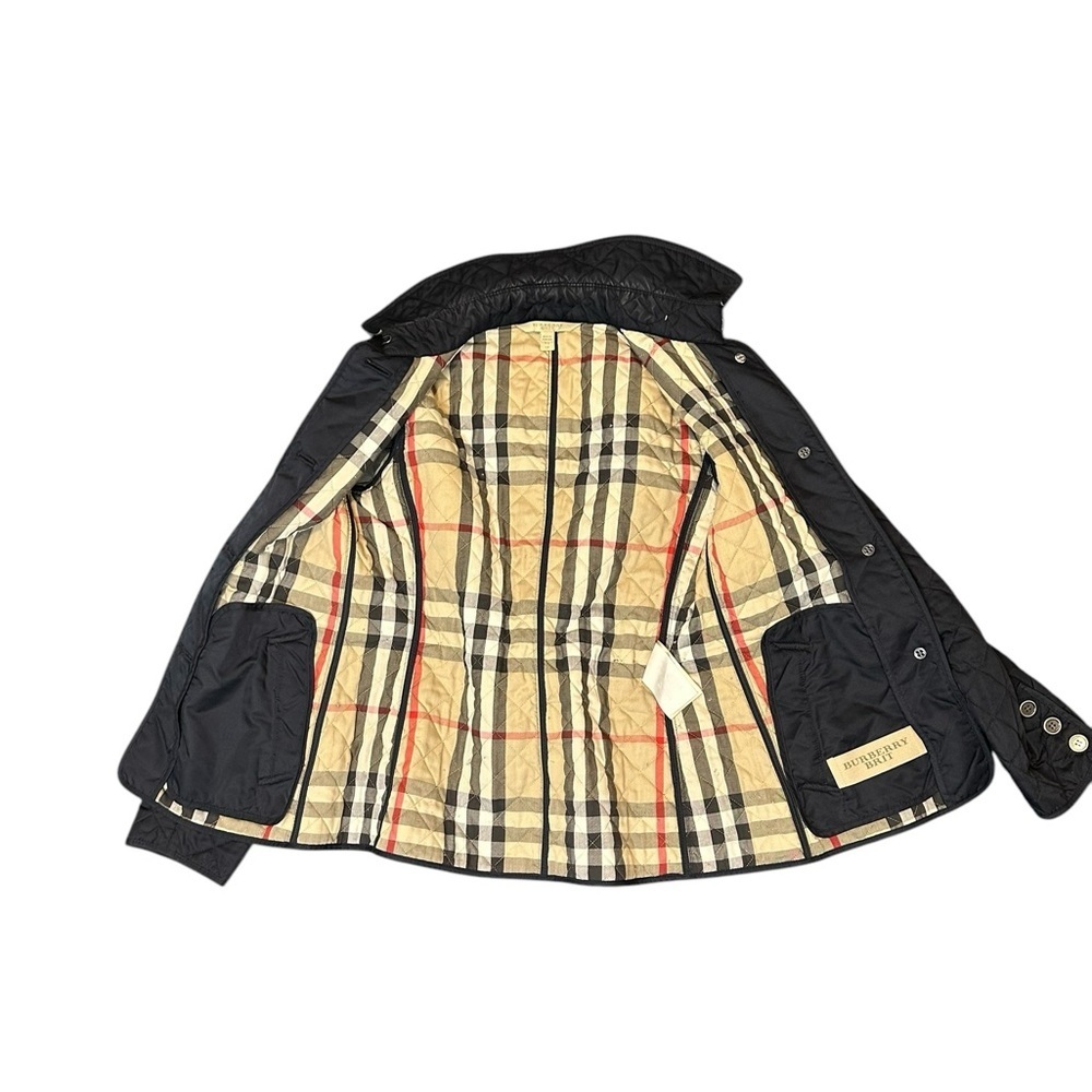 BURBERRY BRIT Quilted Black Jacket Coat Blazer Nova Check Lined Size XS - Picture 4 of 16